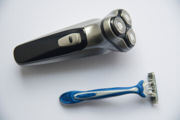 Battery electric shaver for men