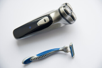 Battery electric shaver for men