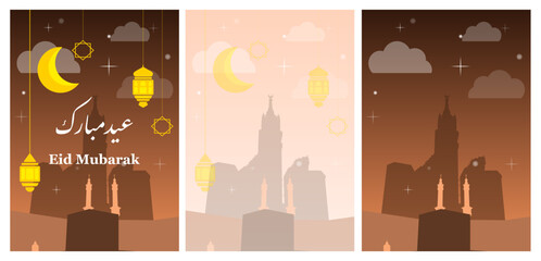 Eid Mubarak Colorful Greeting Card 