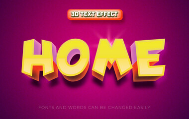 Home 3d editable text effect style