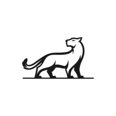 Jaguar Puma Lion Panther silhouette logo design