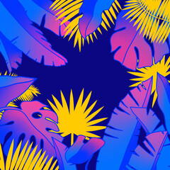 Fototapeta na wymiar background with sun and palms