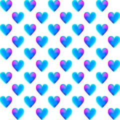 Seamless pattern with gradient hearts