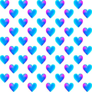 Seamless pattern with gradient hearts