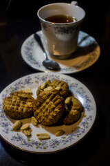a tea and peanut cookies