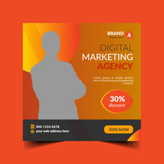 Digital marketing agency social media post square flyer