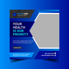 Medical social media post square flyer