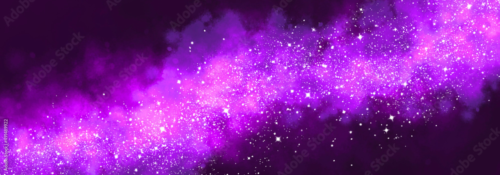 Wall mural space background with realistic nebula and lots of shining stars. infinite universe and starry night