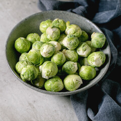 Heap of fresh raw organic brussels sprouts