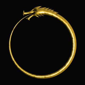 Golden Ouroboros Infinity Symbol