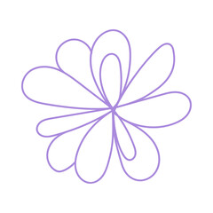purple flower outline, simple flower line purple