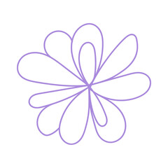 purple flower outline, simple flower line purple