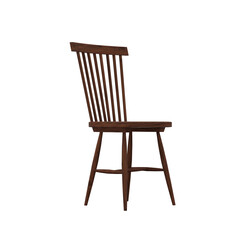 3D rendering vintage oak chair leg and backrest