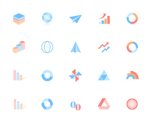 Info graphic and graph line icon used in various reports and presentations.
