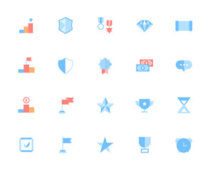 Icon for victory, trophy, medal, podium, diamond, and star.
