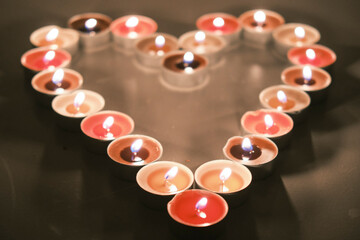 heart shaped candles