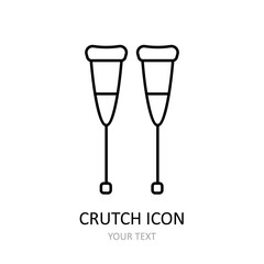 Vector illustration with crutch.