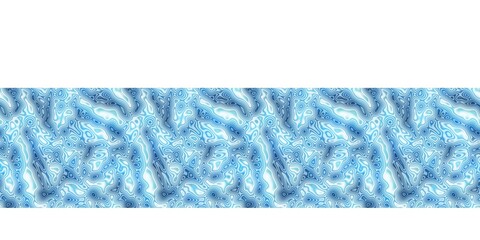  Soft blu water puddle border pattern. Fresh organic wet pool drop edging trim background. Swirl ombre blue degrade blur ribbon strip. Wavy decor illustration for summer beach design banner.