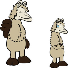 funny alpaca character cartoon expressions collection illustration pack collection in vector format