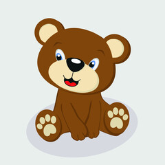 cute bear teddy character. high-quality image. teddy bear print, sticker. three-dimensional image. cartoon vector illustration.