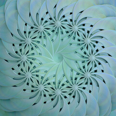 white spiral fractal circle composition background 3D illustration