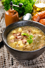 Sour soup in bowl.