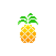 pixel pineapple icon vector pixel art element for 8 bit game