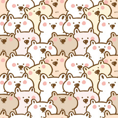 Obraz premium Seamless Pattern of Cute Cartoon Bear Illustration Design