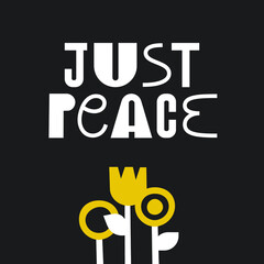 Vector poster with text say no to war