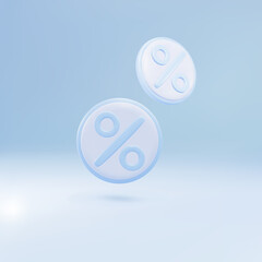 3d icons of discounts for online shopping. Super Sale Day, Special Discount Offer. Vector illustration.