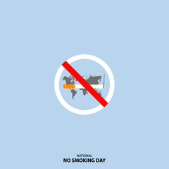 National No Smoking Day background. No tobacco icon. vector illustrations. smoking is harmful for health. stop tobacco