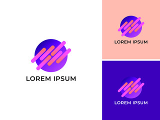 ILLUSTRATION ABSTRACT CONNECTED LINE LOGO DESIGN VECTOR