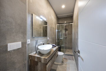 Bright and modern bathroom interior