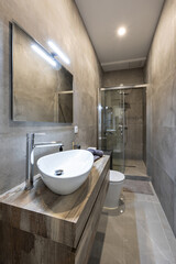 Bright and modern bathroom interior