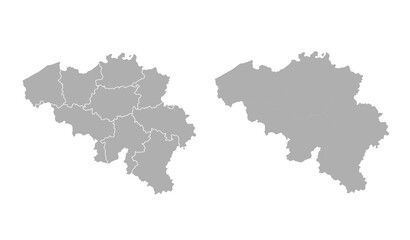 Fototapeta na wymiar Belgium map in gray on a white background