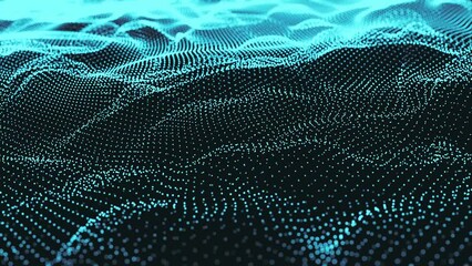 Metaverse Mix Digital technology dot and line data abstract sea stream