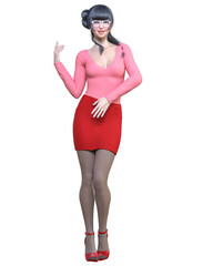 Fototapeta premium Beautiful woman short mini skirt.