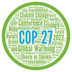COP 27 in Sharm el-Sheikh Egypt world cloud  - obrazy, fototapety, plakaty