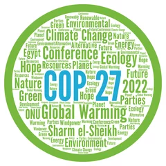 Foto op Plexiglas COP 27 in Sharm el-Sheikh Egypt world cloud  © Ricochet64