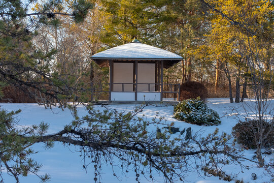 A Japanese Tea House In Winter