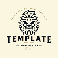 monkey logo template with futuristic style. vector