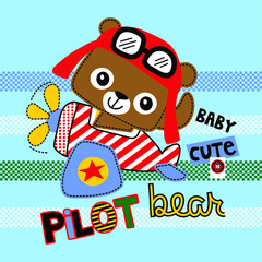 Pilot Bear Baby Vector Design