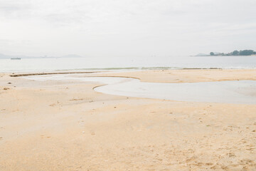 natural beach sand landscape with water