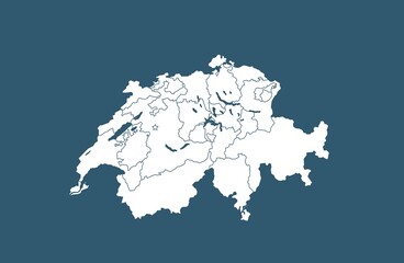 Switzerland map outline vector illustration. Stock vector