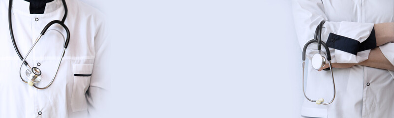 Doctor body on a blurred background.