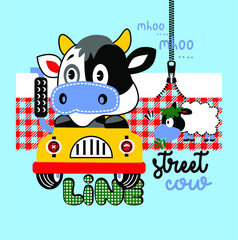 Street Cow Baby Vector Design