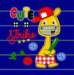Baseball Giraffe Baby Vector Design