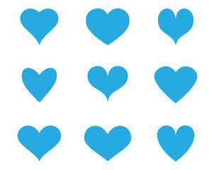 Heart contour vector. Blue hand drawn love icon isolated. Paint brush stroke heart icon. Hand drawn vector for love logo, heart symbol, doodle icon and Valentine's day. Painted grunge vector shape