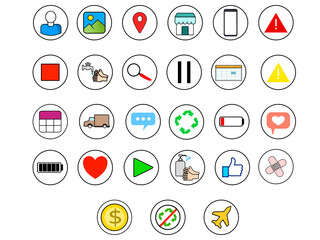Set of icons for designing and web pages