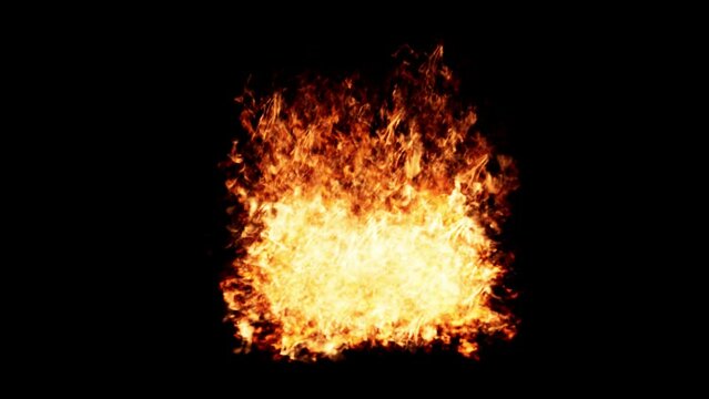 Flames burn in the colors of true fire Isolated by Alpha channel ( transparent background ) Use it to enhance any video presentation or animation movie or Cinematic clips or film project
